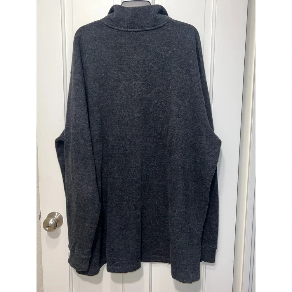 Polo Ralph Lauren Mens 2XLT Charcoal Gray Heather Cotton Quarter Zip Pullover